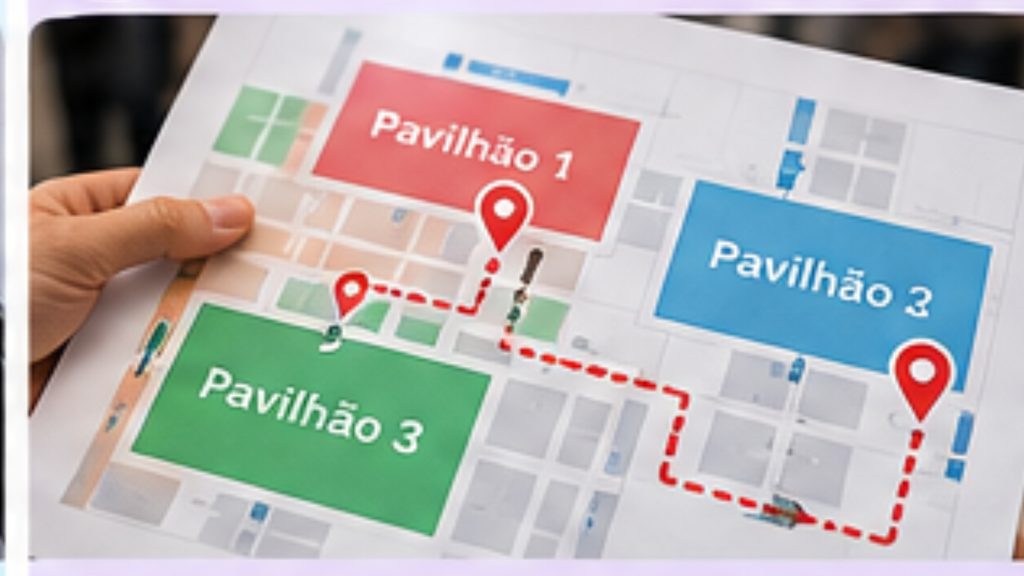 Monte um roteiro inteligente.
Em grandes feiras, deslocamento custa tempo e pode ser bem cansativo. Por isso, sempre que possível, organize um roteiro básico, para um melhor aproveitamento.
