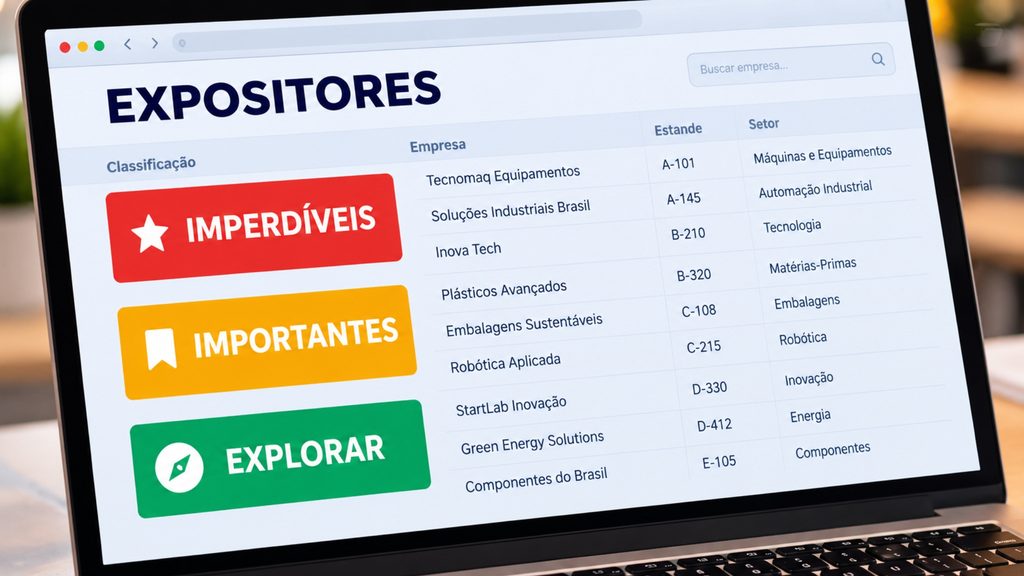 Estude a lista de expositores e crie seu roteiro. Isso irá lhe ajudar muito a aproveitar ao máximo a visita.